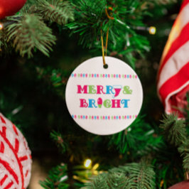 Ornamento Natal de feliz e pastel quente brilhante