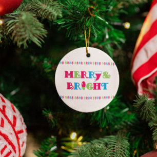 Ornamento Natal de feliz e pastel quente brilhante