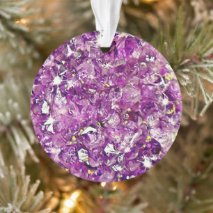 Ornamento Natal de Imagem de Geodo Roxo Personalizável