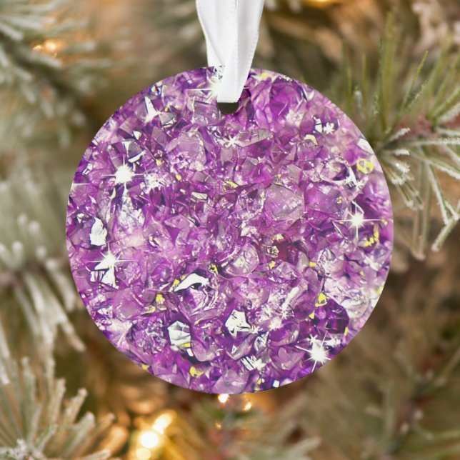Ornamento Natal de Imagem de Geodo Roxo Personalizável (Árvore)
