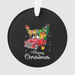 Ornamento Natal do Carro Vermelho de Goat Rides