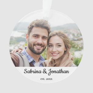 Ornamento Natal do Casal Personalizado Elegante Minimalista