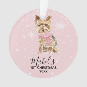 Ornamento Natal do feriado do yorkshire terrier de Yorkie