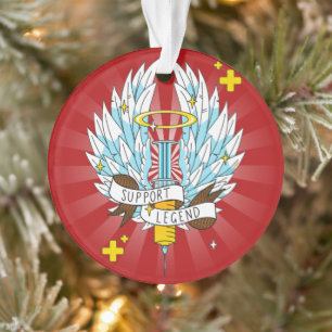 Ornamento Natal do Jogador de Legenda de Suporte