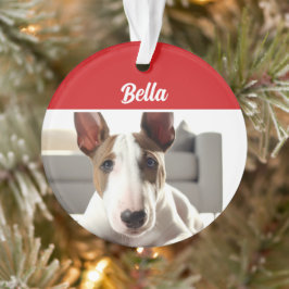 Ornamento Natal do Touro Terrier Dog Feriado