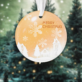 Ornamento Natal Dourado da Casa Branca de Neve Natal Ano Nov