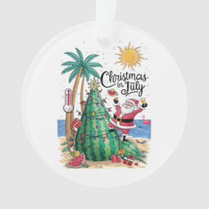 Ornamento Natal em Julho Melancia Árvore de Natal Papai Noel