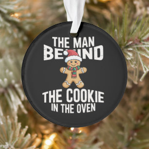 Ornamento Natal engraçado gravidez homem atrás do cookie
