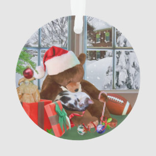 Ornamento Natal, gato do sono, urso de ursinho