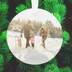 Ornamento Natal minimalista Foto da família Na moda moder
