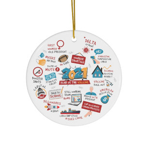 Ornamento Natal Pandêmico 2021 Vacina Comemorativa