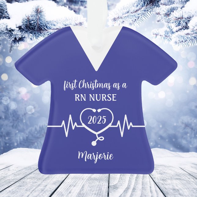 Ornamento Natal para enfermeiras personalizadas (Personalized RN Nurse Christmas Ornament
)