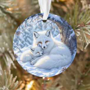 Ornamento Natal Personalizado com Tema de Raposas