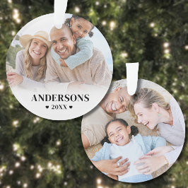 Ornamento Natal Personalizado de Família com Duas Fotos em A