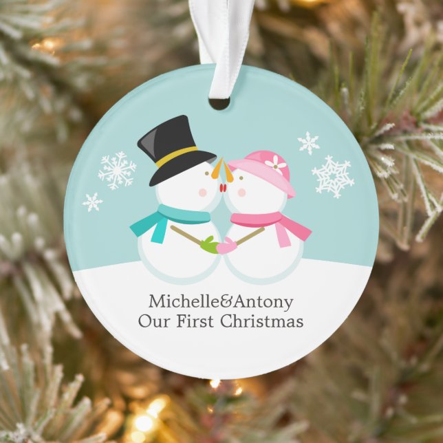 Ornamento Natal Personalizado do Casal de Neves (Árvore)