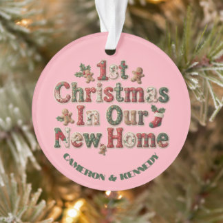 Ornamento Natal Personalizado do Primeiro Casal em Nova Casa