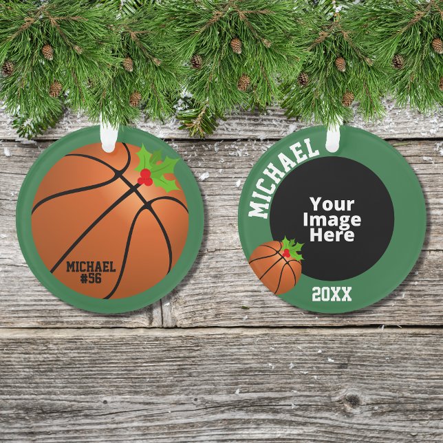 Ornamento Natal personalizado para basquetebol (Criador carregado)