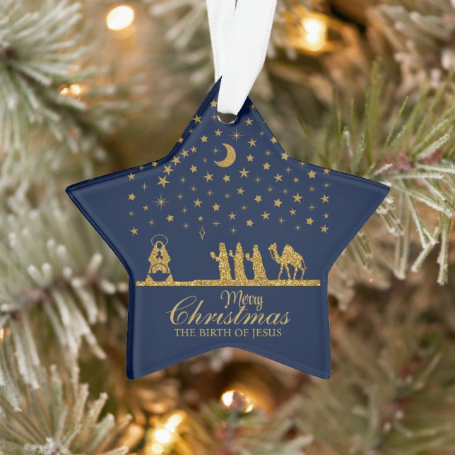 Ornamento Natal religioso, Nascimento de Jesus, Três Rei (Árvore)