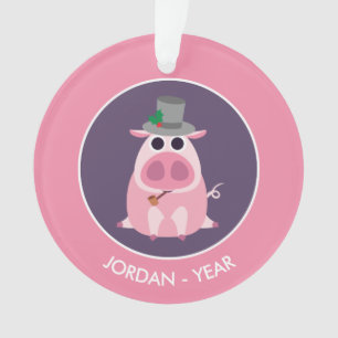 Ornamento Natal suspeitoso o porco