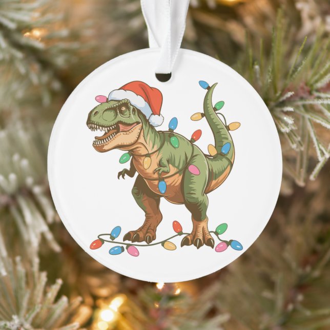 Ornamento Natal T Rex Dinossaur Xmas Dino Tyrannosaurus (Árvore)