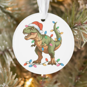 Ornamento Natal T Rex Dinossauro Xmas Dino Tiranossauro