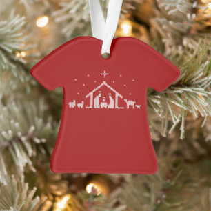 Ornamento Natividade Estável Cristão Sueco de Natal Feio