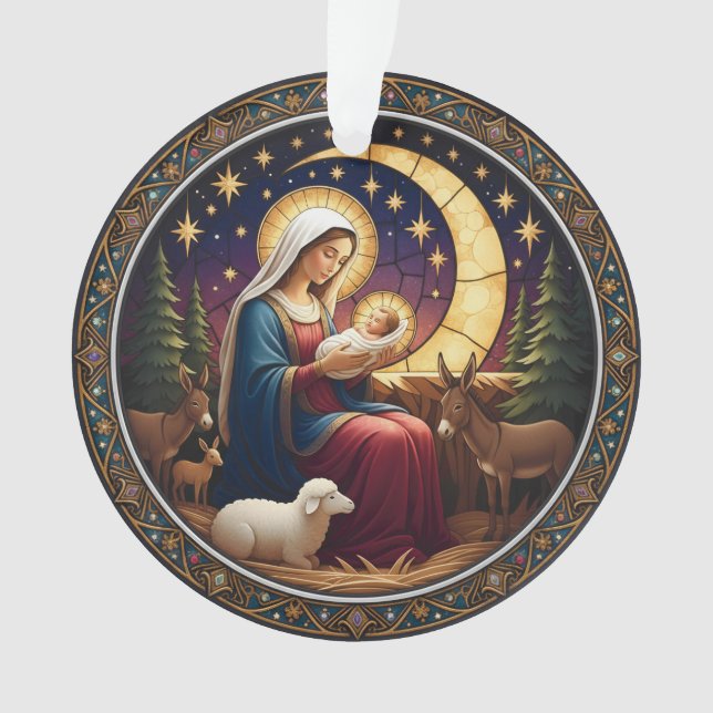 Ornamento Nativity Christmas Ornament – Double-Sided (Frente)