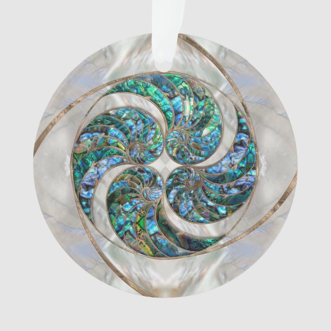 Ornamento Nautilus Shell - Abalone and Pearl (Frente)