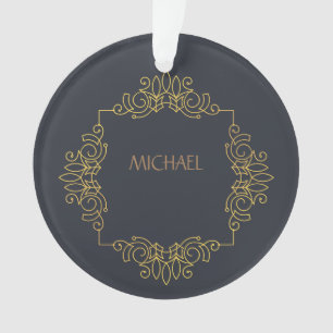 ORNAMENTO NEGRO ELEGANTE COM NOME