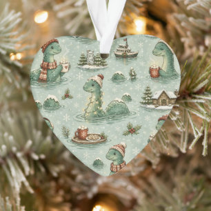 Ornamento Nessie do Natal Monstro do Lago Ness Aconchegante