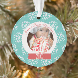 Ornamento Neve Flocos de Neve do Primeiro Natal do Bebê