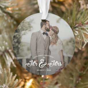 Ornamento Newlyweds Primeiro Natal Sr. e Sra. Photo