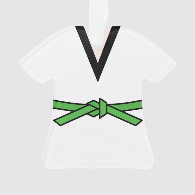 Ornamento Ninja Em Treinamento Personalizado No Cinturão Ver (Frente)