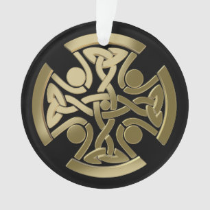 Ornamento nó celtico dourado