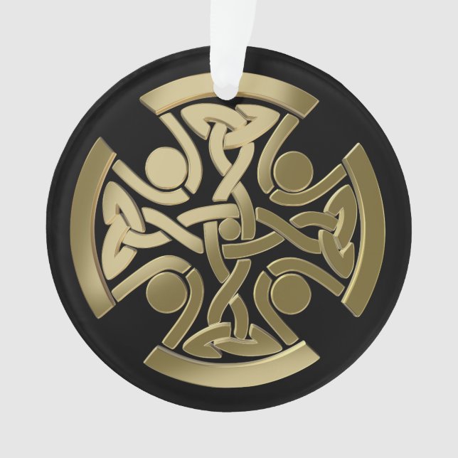 Ornamento nó celtico dourado (Frente)
