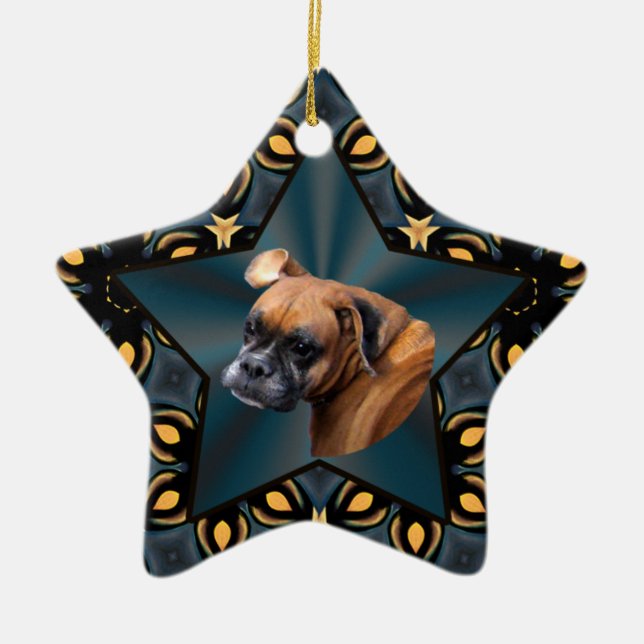 Ornamento Noble Boxer Dog Star (Frente)