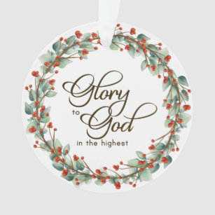 Ornamento Noite de Natal Glória a Deus Bíblia Verso