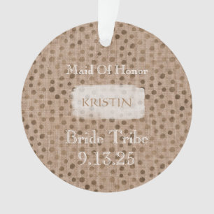Ornamento Noiva Tribe Bridesmaid Nome Casamento Data de Casa
