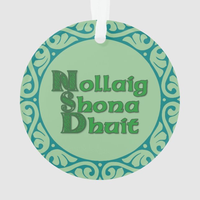 Ornamento Nollaig Shona Dhuit - decoração irlandesa do Natal (Verso)