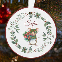 Nome Burgundy Sweet Mouse Árvore de Natal