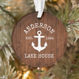 Ornamento Nome da família Anchor Wood Lake House