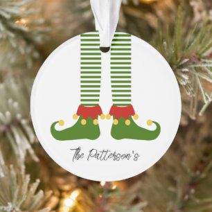 Ornamento NOME DA Família Feriado Natal Elf