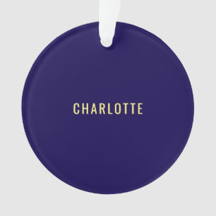 Ornamento Nome de Cor Azul Profissional Clássico Minimalista