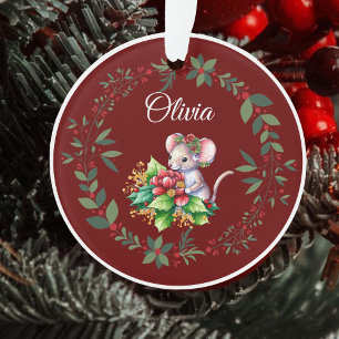 Ornamento Nome do doce Mouse Burgundy Natal