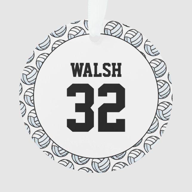 Ornamento NOME DO Jogador de Voleibol Número de Esportes (Frente)