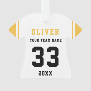 Ornamento Nome do jogador Equipe Esportiva Amarelo