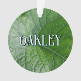 Ornamento Nome e imagem personalizados de detalhes de folha