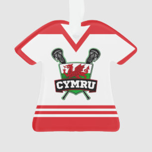 Ornamento Nome e número Wales Cymru Lacrosse Ornament