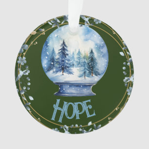 Ornamento Nome Personalizado Aquarela Floresta de inverno Sn