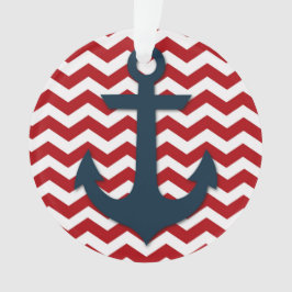 Ornamento Nome Personalizado Azul Branco Vermelho Ancorado N